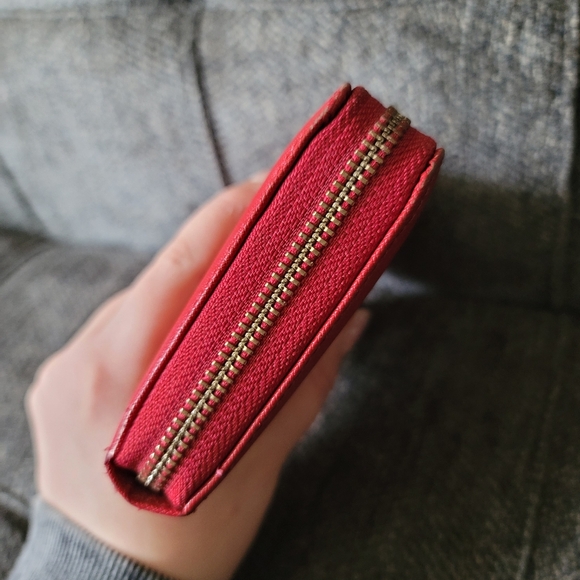 Michael Kors Jet Set Travel Continental Red Leather Wallet - Picture 6 of 16